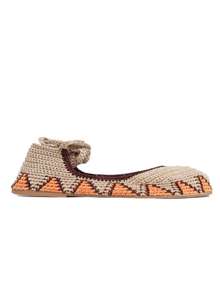 slō Ballerine Terracotta Sun in crochet con cinturini romani