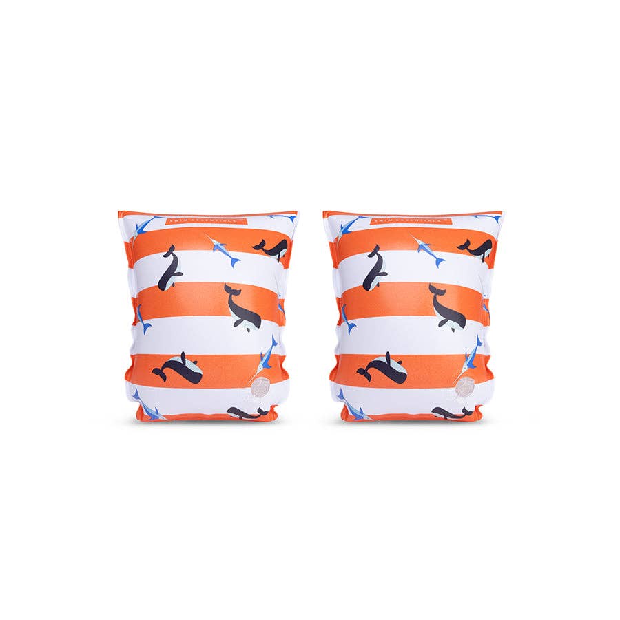 Swim Essentials Fasce da Braccio - Rosso/Bianco - Strisce Oceaniche
