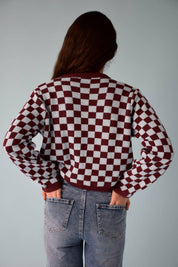 MindTraveler Cardigan Martina Borgogna e Celeste