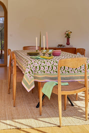 Bonheur du Jour Tovaglia - Chunni Verde: 170 X 170 CM