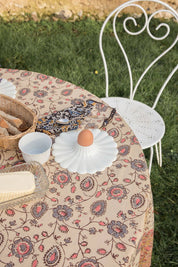 Louise Misha Tovaglia Carla con fiori in arancione, rosa, crema e blu: Crema Poesia / 180X180