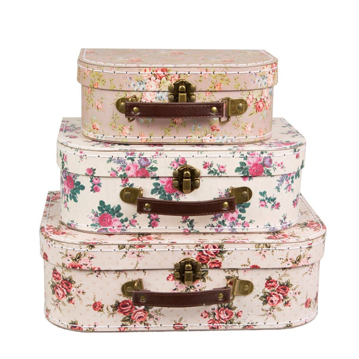 Sass & Belle Europe Valigie Vintage Rose - Set di 3