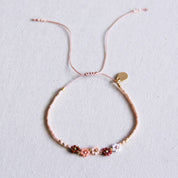Bazou Bracciale Miyuki con 5 mini margherite - mix nude