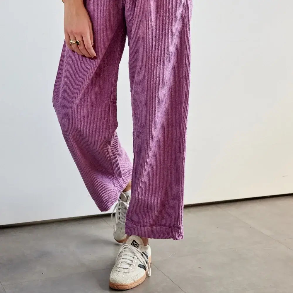 Bonheur du Jour Pantaloni da donna in velluto - Viola
