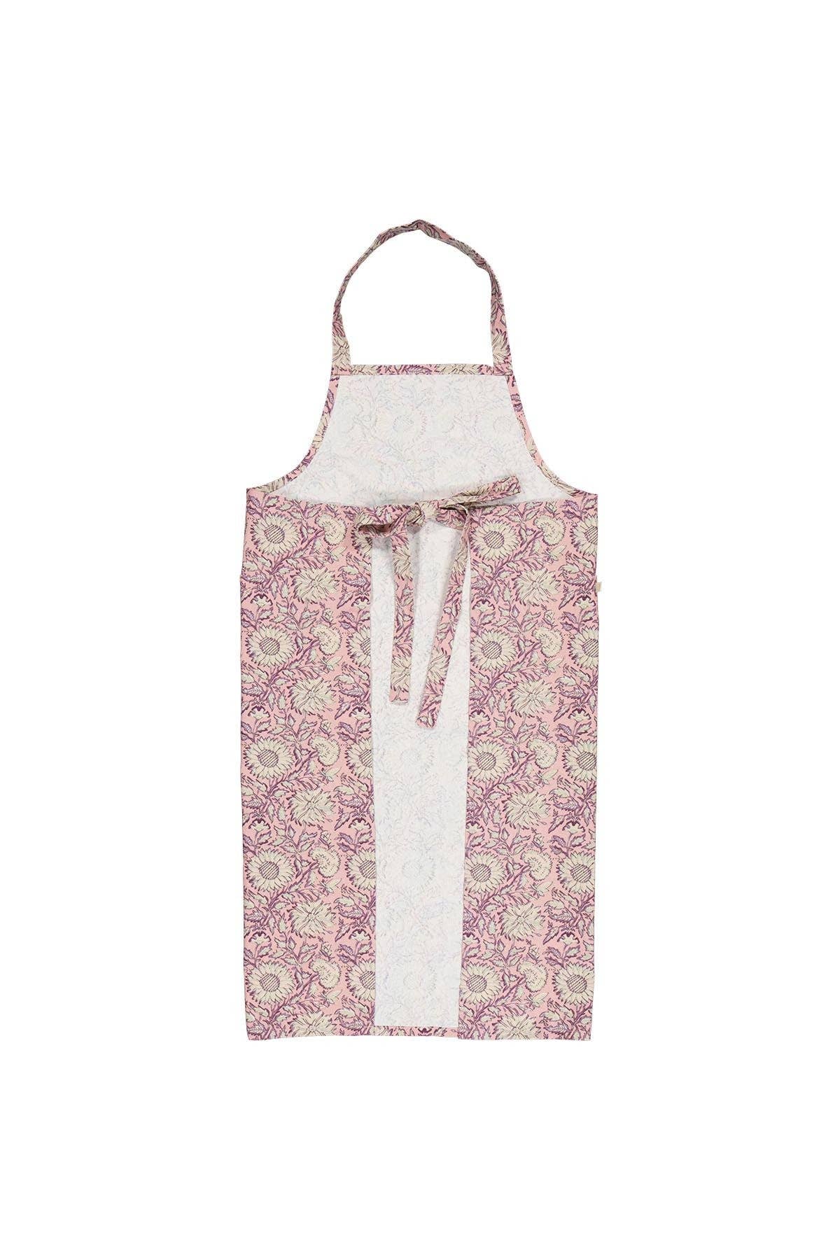 Louise Misha Grembiule adulto Mado con fiori rosa e viola: Giardino di Margherite Rosa / VOI