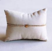 Bazou Bracciale in acciaio con strass e un piccolo cuore