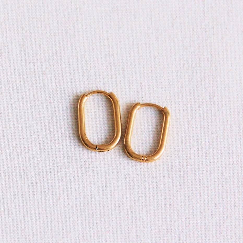 Bazou Creoli ovale in acciaio inossidabile 16mm «basic» - oro