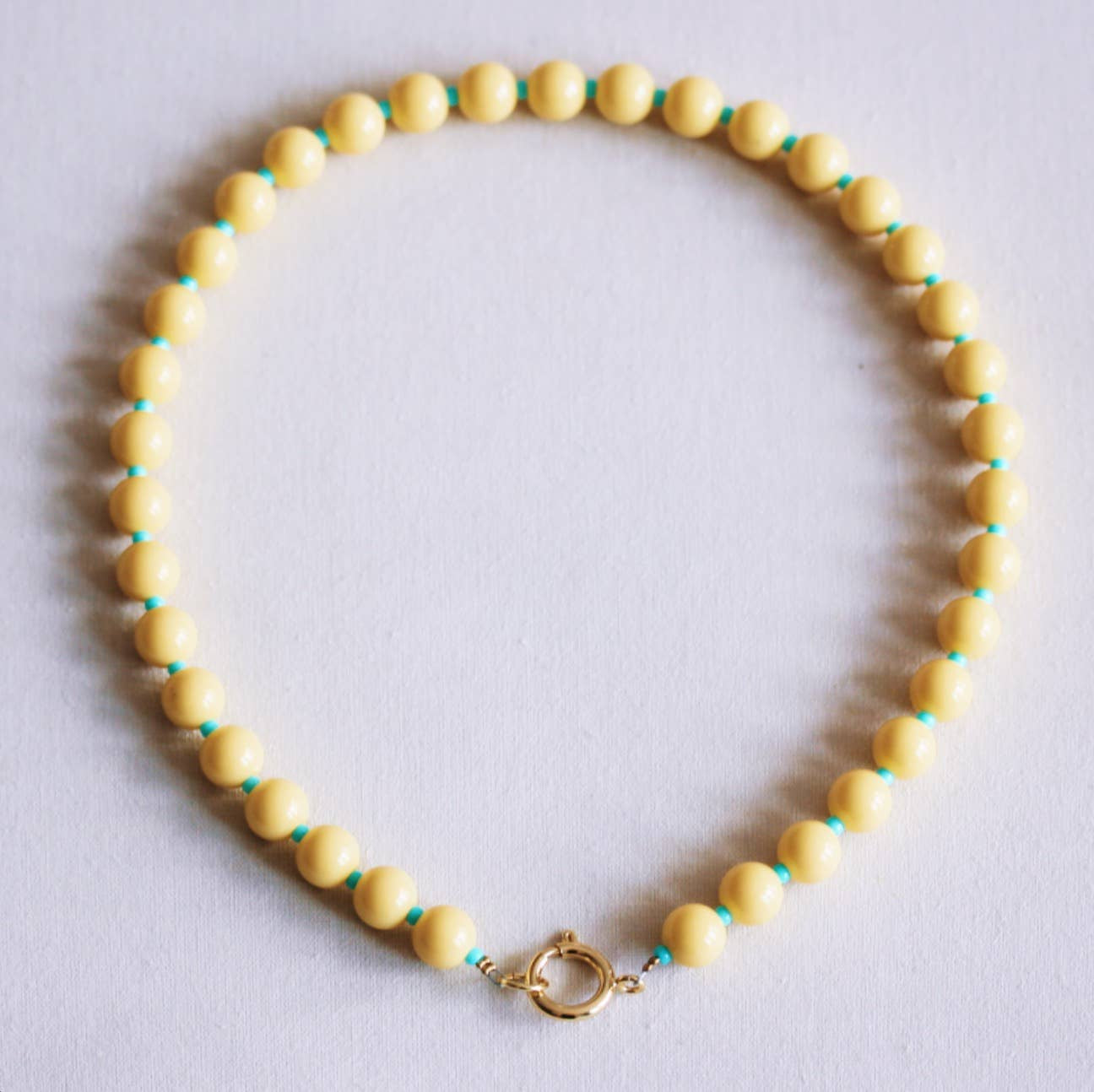 Bazou Collana con perline Miyuki - giallo/menta