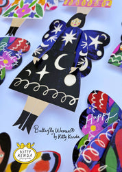 Kitty Kenda Papergoods Biglietto di Auguri Donna Farfalla Seduta - Cosmico