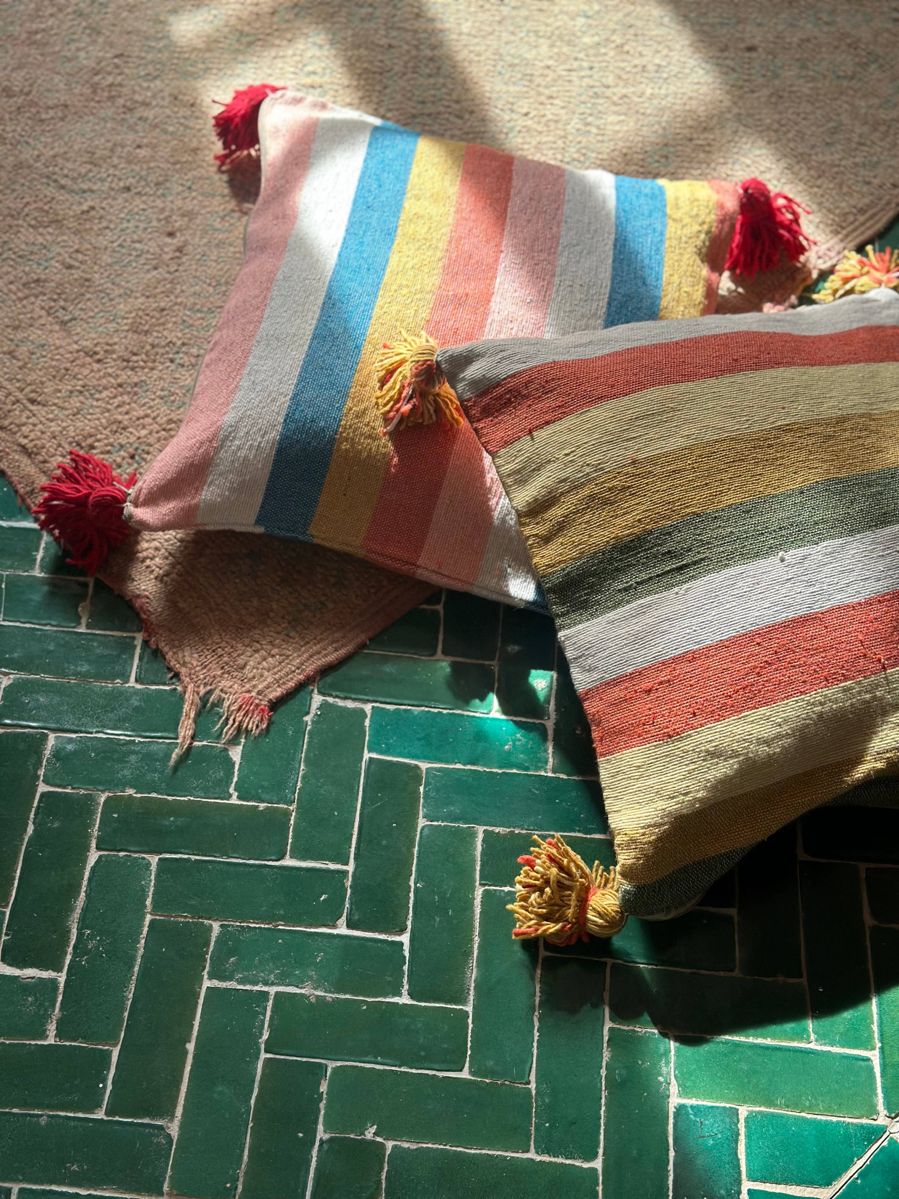 SOUK in the CITY CUSCINO in cotone a righe ESSAOUIRA con NAPPINE