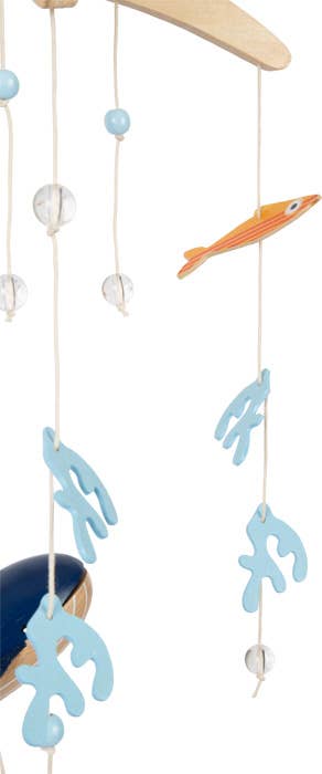 Small foot Grande mobile marino in legno 3D con balena blu