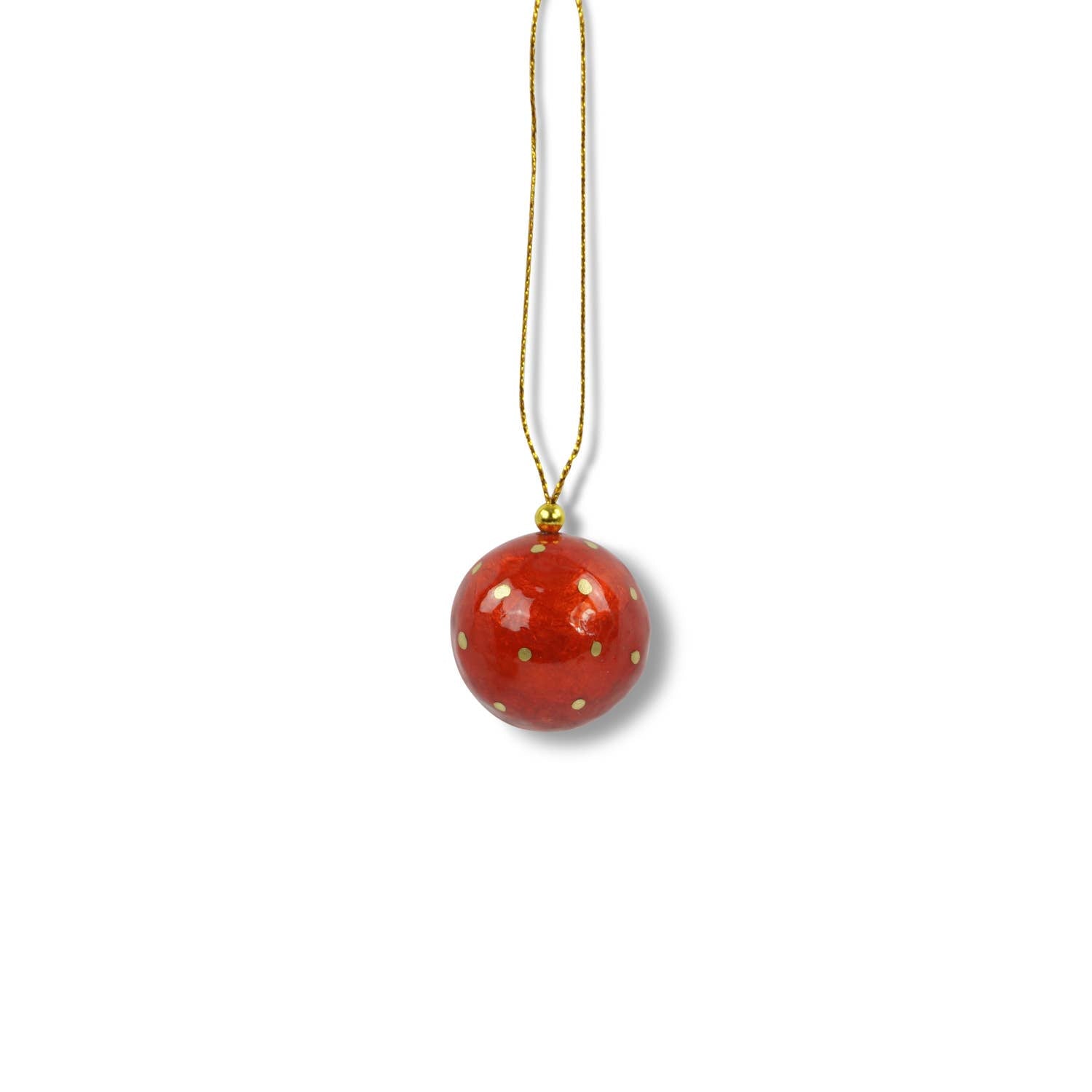 Kinta Pallina di Natale con cappellino a pois, finitura oro, 3 cm: Magenta