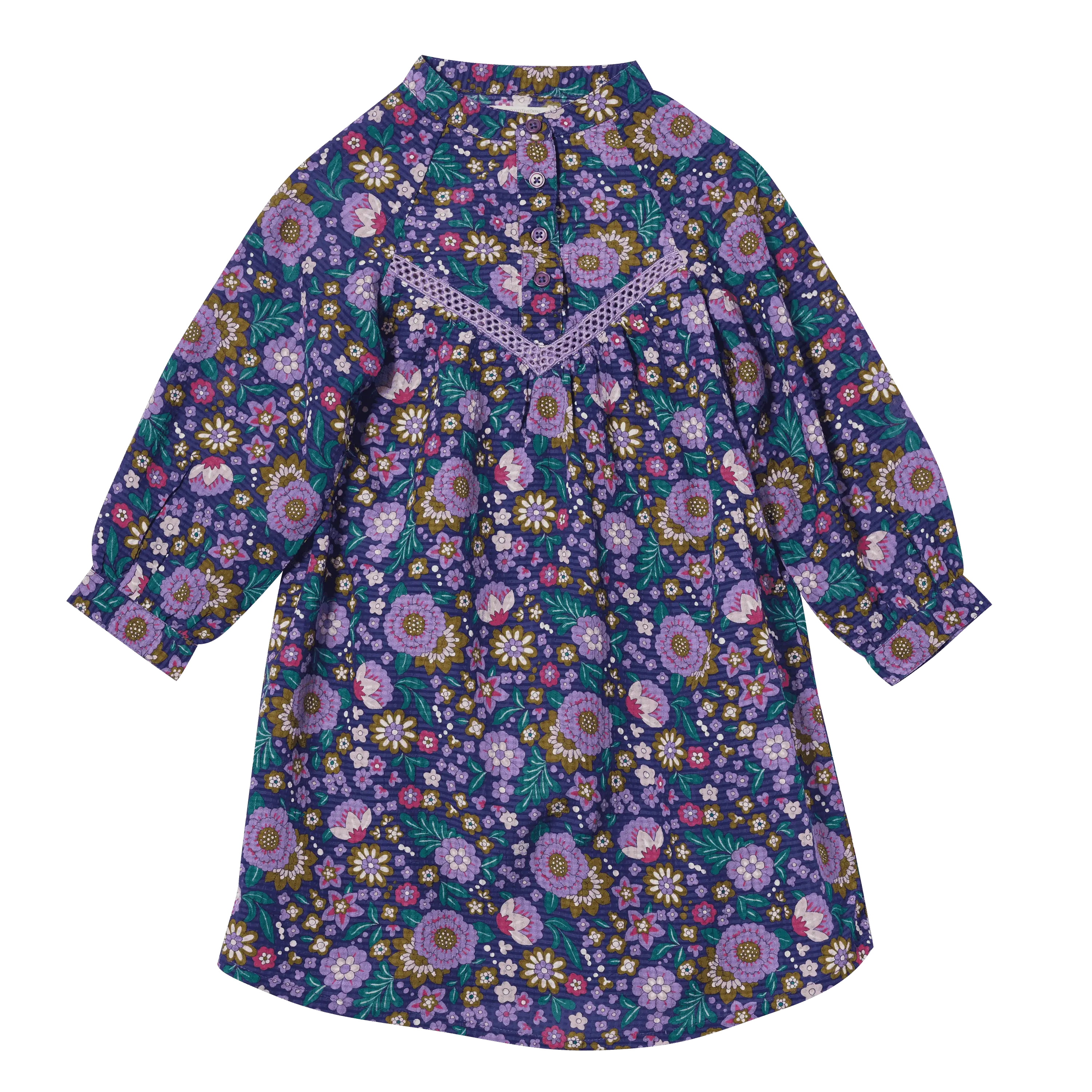 Bonheur du Jour Abito donna stampato fiori indaco