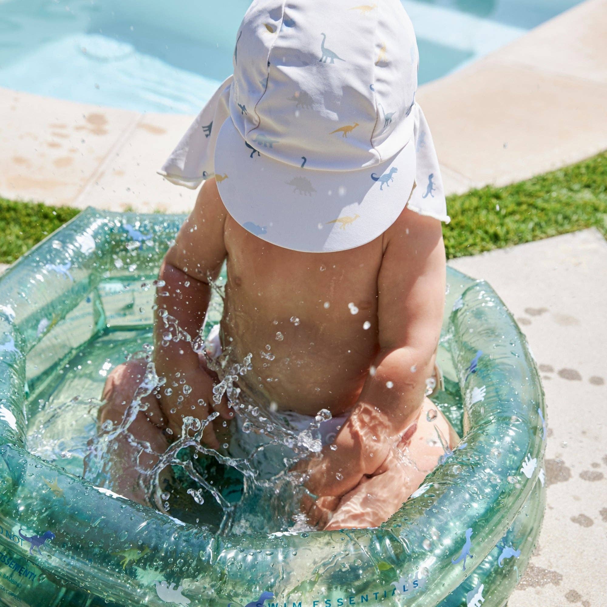 Swim Essentials Piscina per Bambini - Blu/Verde - Dino - Ø 60 cm