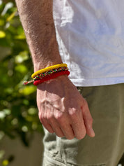 MAISON KIZO Bracciale tibetano intrecciato - modello largo