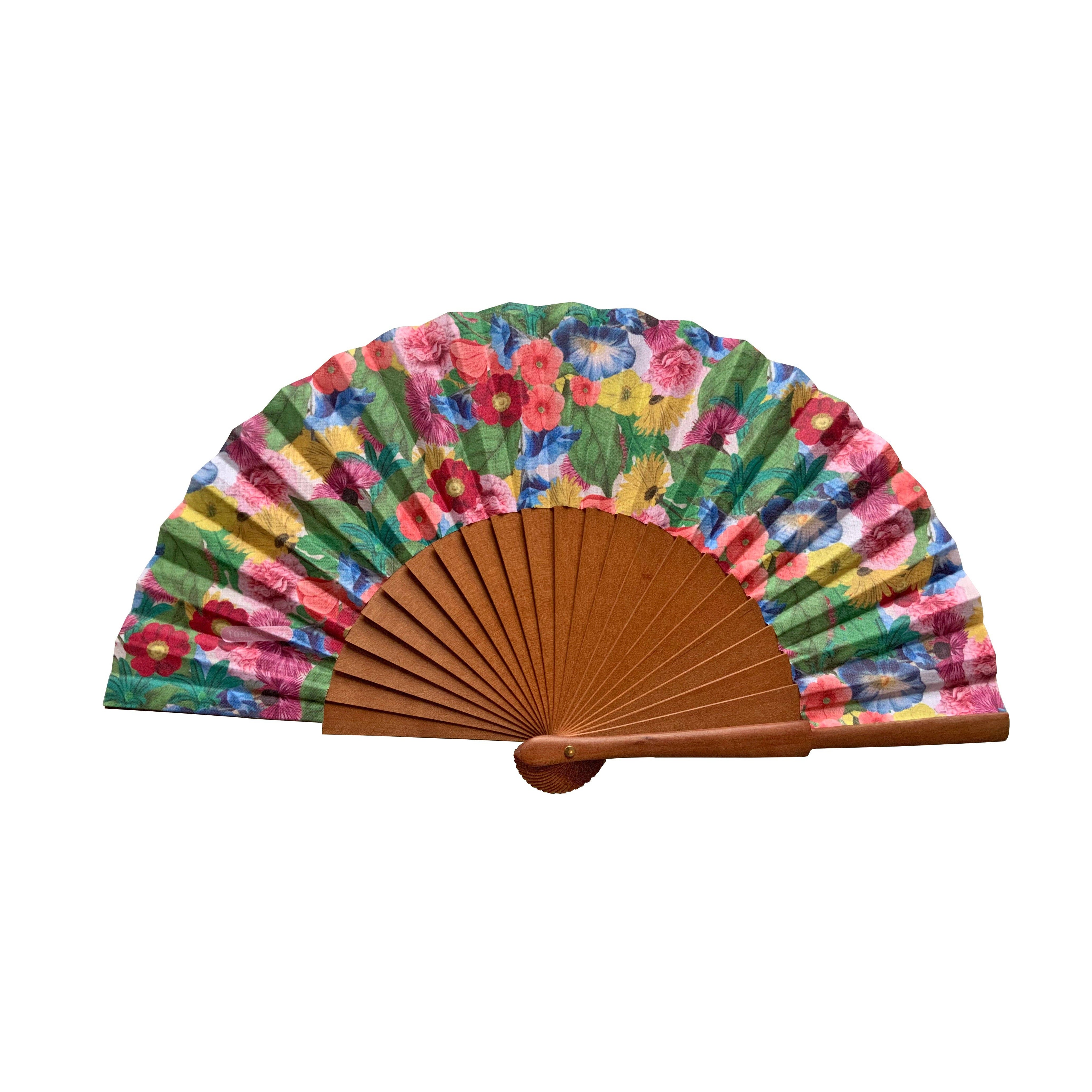Tusitala Barcelona Ventaglio Frida 19 cm - in legno e cotone