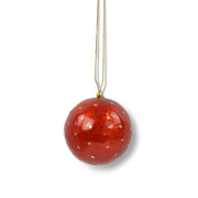 Kinta Palla di Natale con cappuccio, pois e dettagli dorati, 6 cm: Rosso arabo