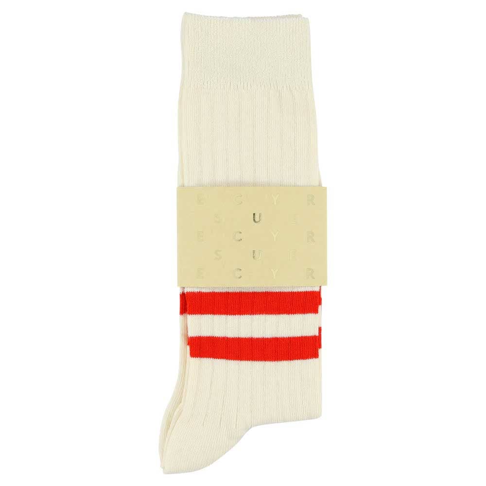 ESCUYER Calze a righe - Ecru/Vintage Orange: EU 39/45 UK 6/10 US 6.5/11