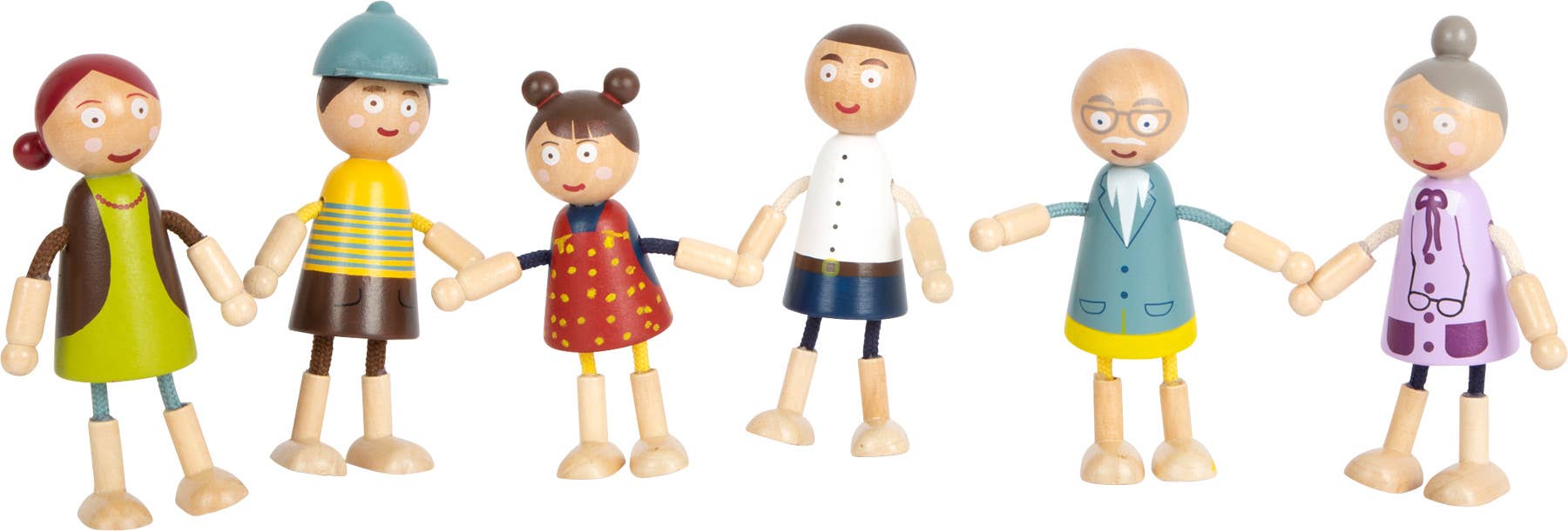 Small foot Famiglia di bambole pieghevoli in legno