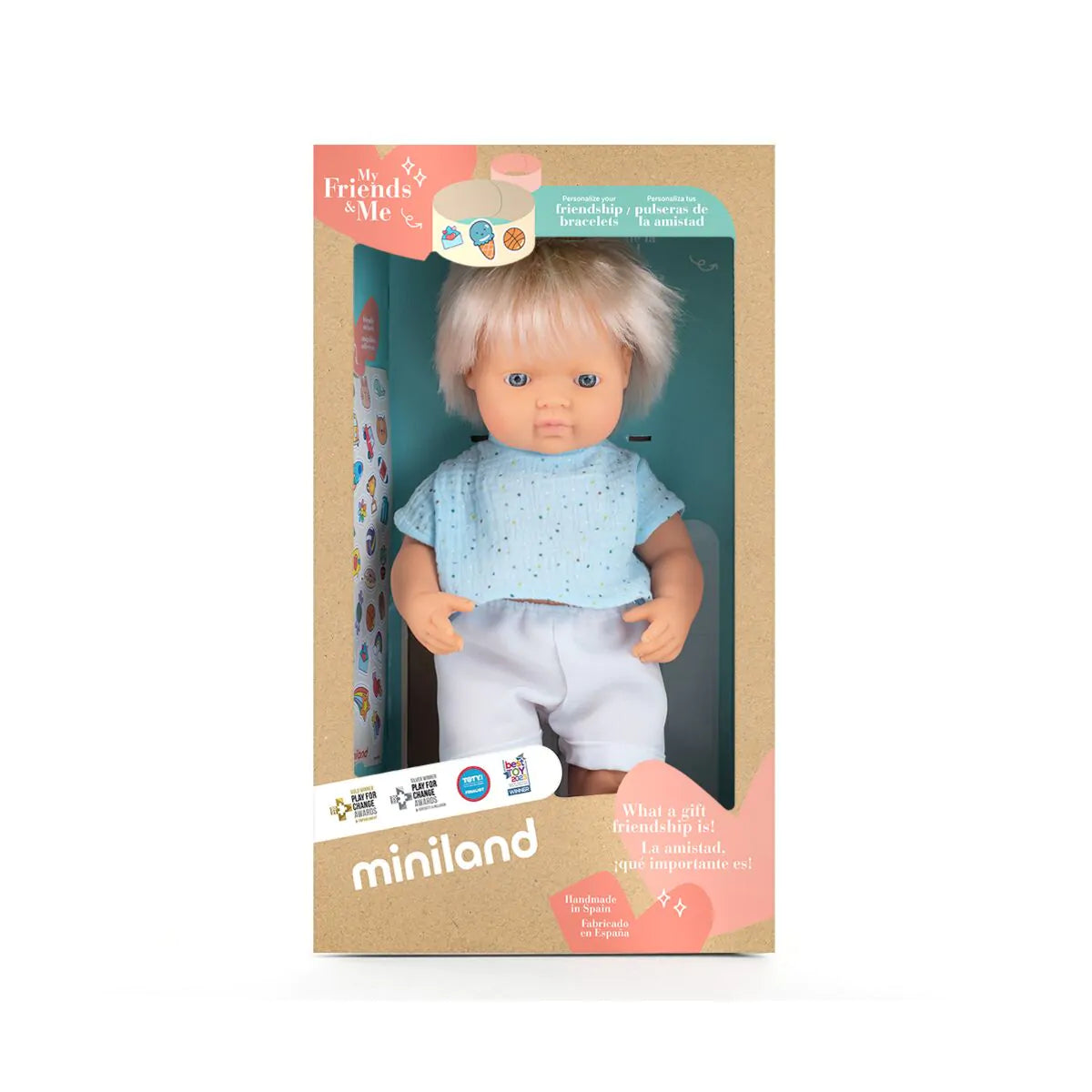 Bambola maschio biondo 38cm Miniland