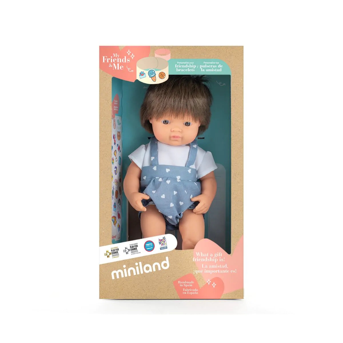 Bambola maschio castano 38cm Miniland