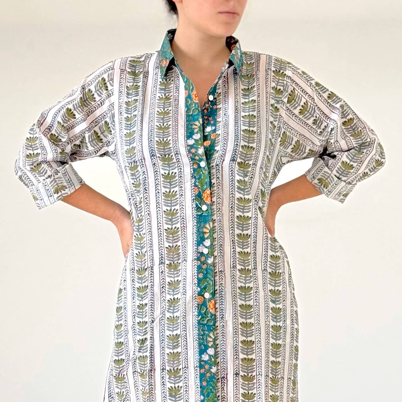 ABRACOLORS Abito camicia bianco