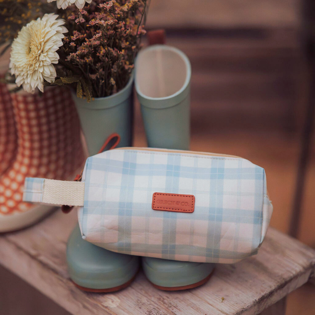 GRECH  & CO Astuccio a Due Scomparti | Lille Cottage Club: Sienna a quadretti