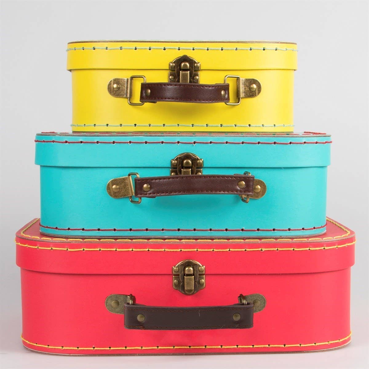Sass & Belle Europe Valigie retrò Brights - Set di 3