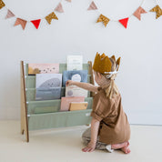 3 Sprouts Libreria per bambini con tessuto riciclato - colori uniformi: Crema