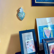 PINK PAMPAS Cuore Sacro in legno artigianale messicano con ex voto