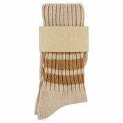 ESCUYER Calzini da donna Stripes Crew - Rosa/Marrone: EU 36/41 UK 3.5/7 US 6/9.5