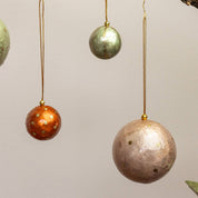 Kinta Cappuccio per pallina di Natale a righe con oro 3 cm: Blu Sera