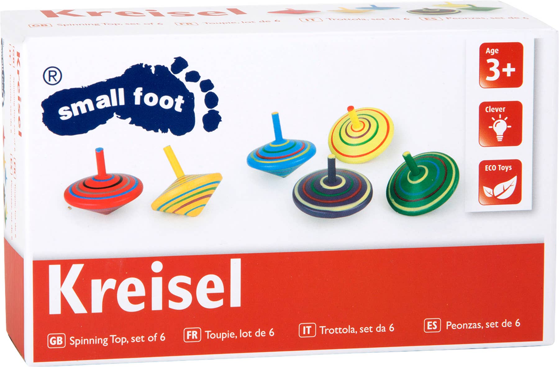 Small foot Trottola in legno a strisce