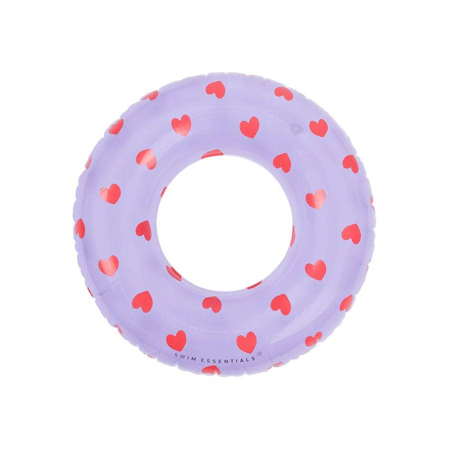 Swim Essentials Ciambella Gonfiabile - Viola - Cuori Dolci: Ø 90 cm