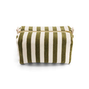 Rose in April Borsa da toilette Vic in spugna kaki a righe, 100% cotone: CACHI / L13*W26*H12