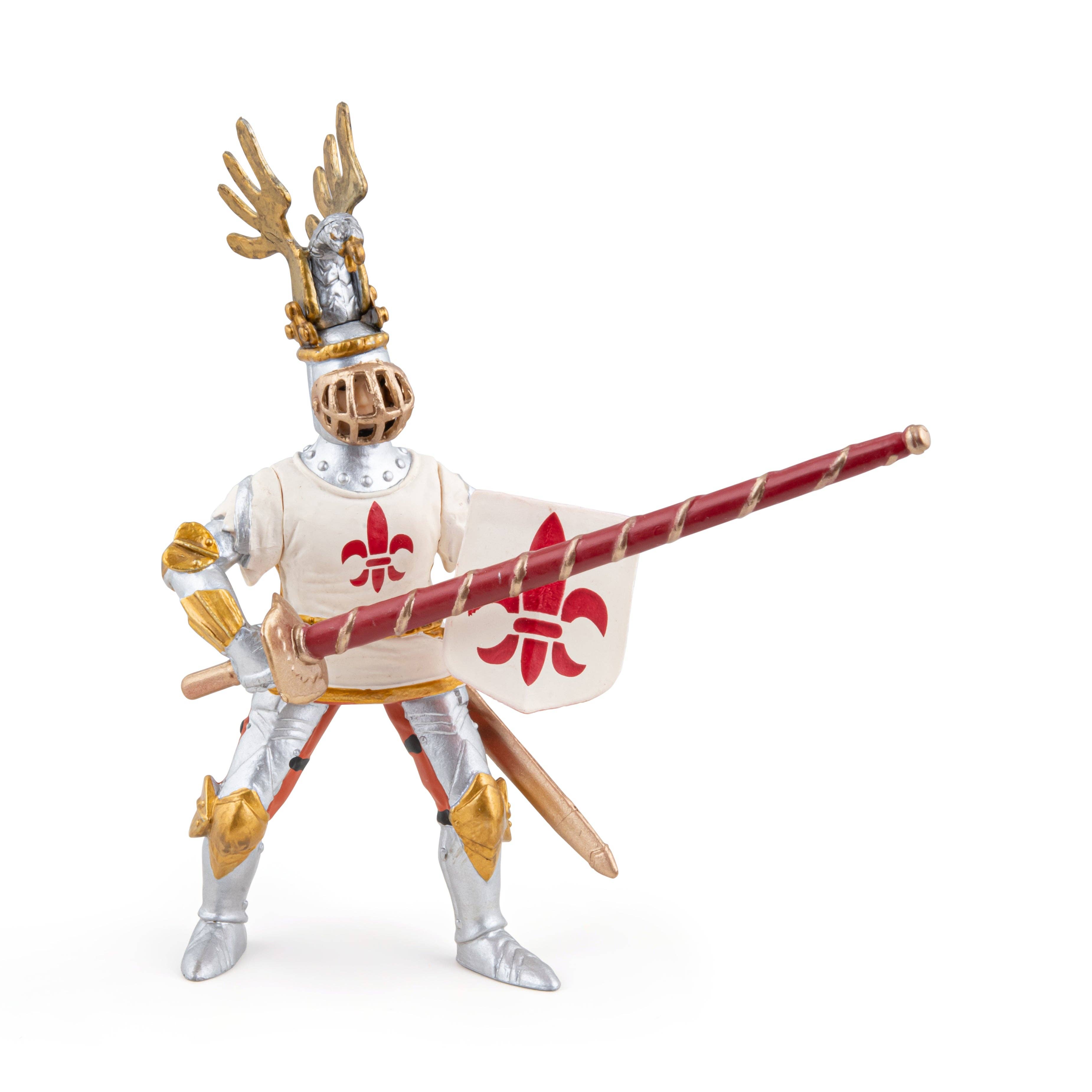 Papo Statuina Cavaliere bianco con giglio
