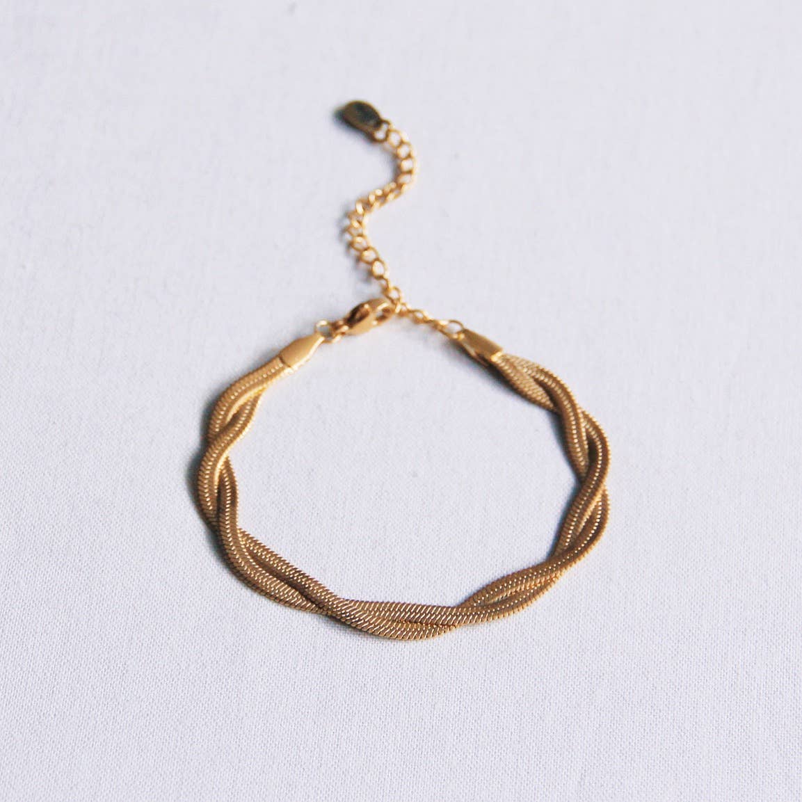 Bazou Bracciale a forma di serpente intrecciato in acciaio inossidabile - oro