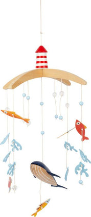 Small foot Grande mobile marino in legno 3D con balena blu