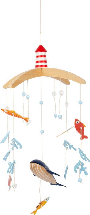 Small foot Grande mobile marino in legno 3D con balena blu