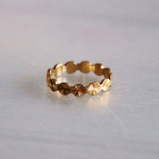 Bazou Anello in acciaio con stampa fantasia - oro