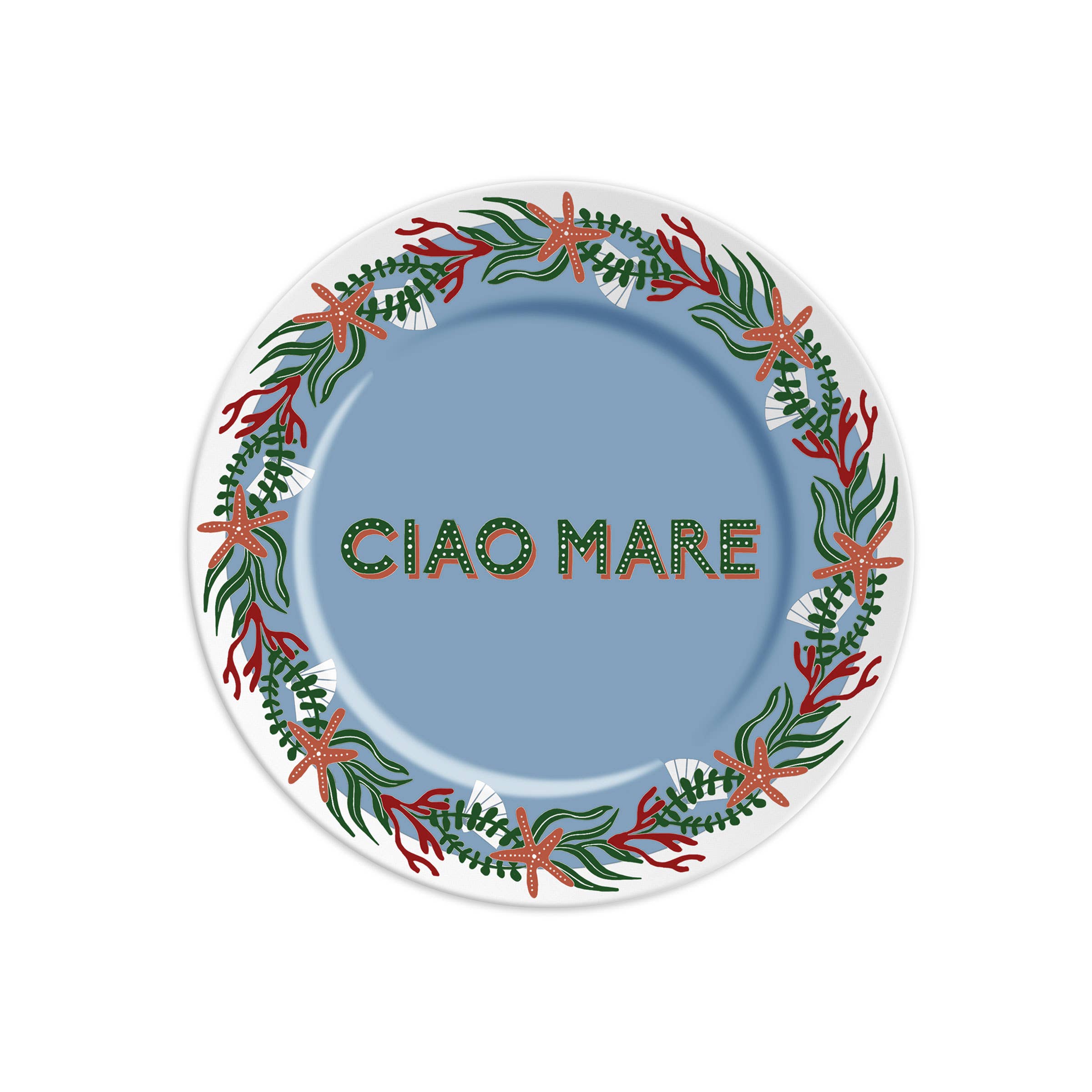 ilaria.i CIAO MARE - Piatto in porcellana con scritta