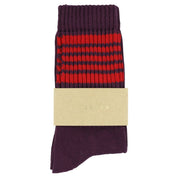 ESCUYER Calzini a 5 strisce da donna - Vino / Rosso: UE 36/41   UK 3.5/7.5   US 5/9