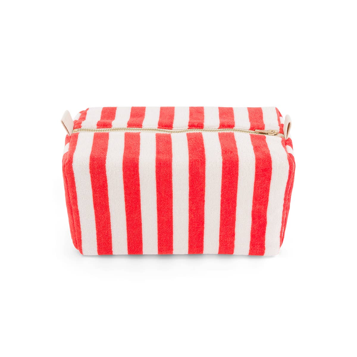 Rose in April Beauty case Vic a righe rosse in spugna 100% cotone: POMODORO / L13*W26*H12