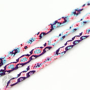 Pineapple Island Bracciale in cotone e seta tessuto a mano di Koh Surf: Toni rosa