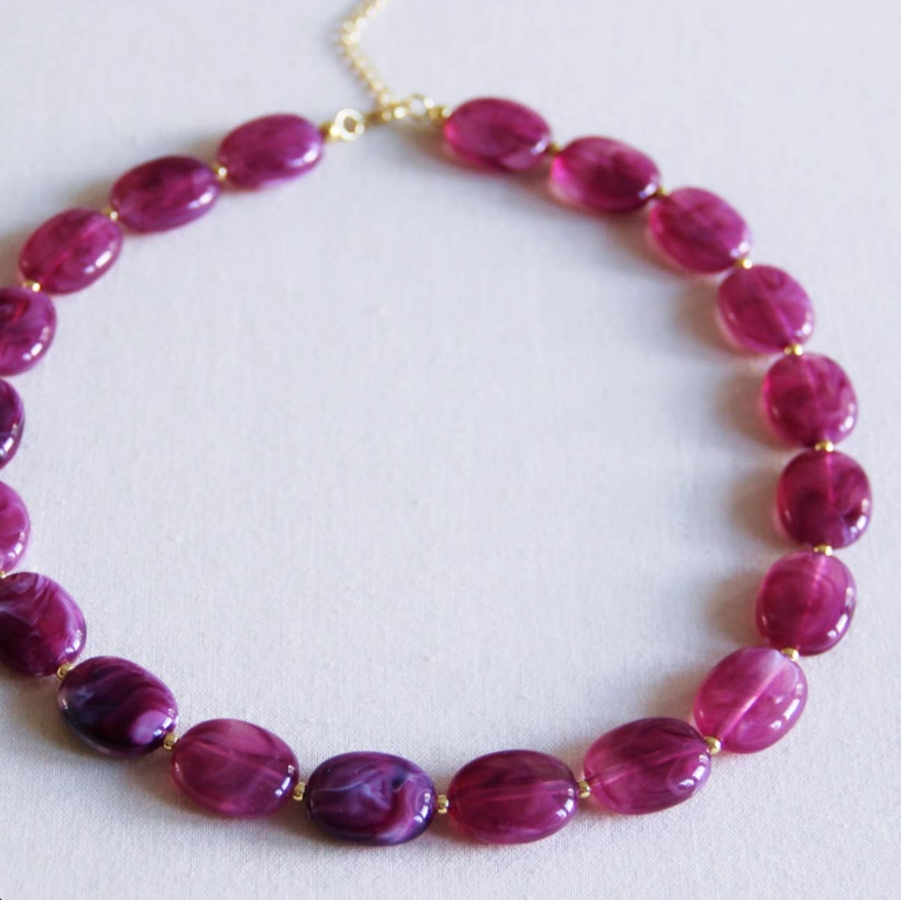 Bazou Collana con perline ovali XL - viola