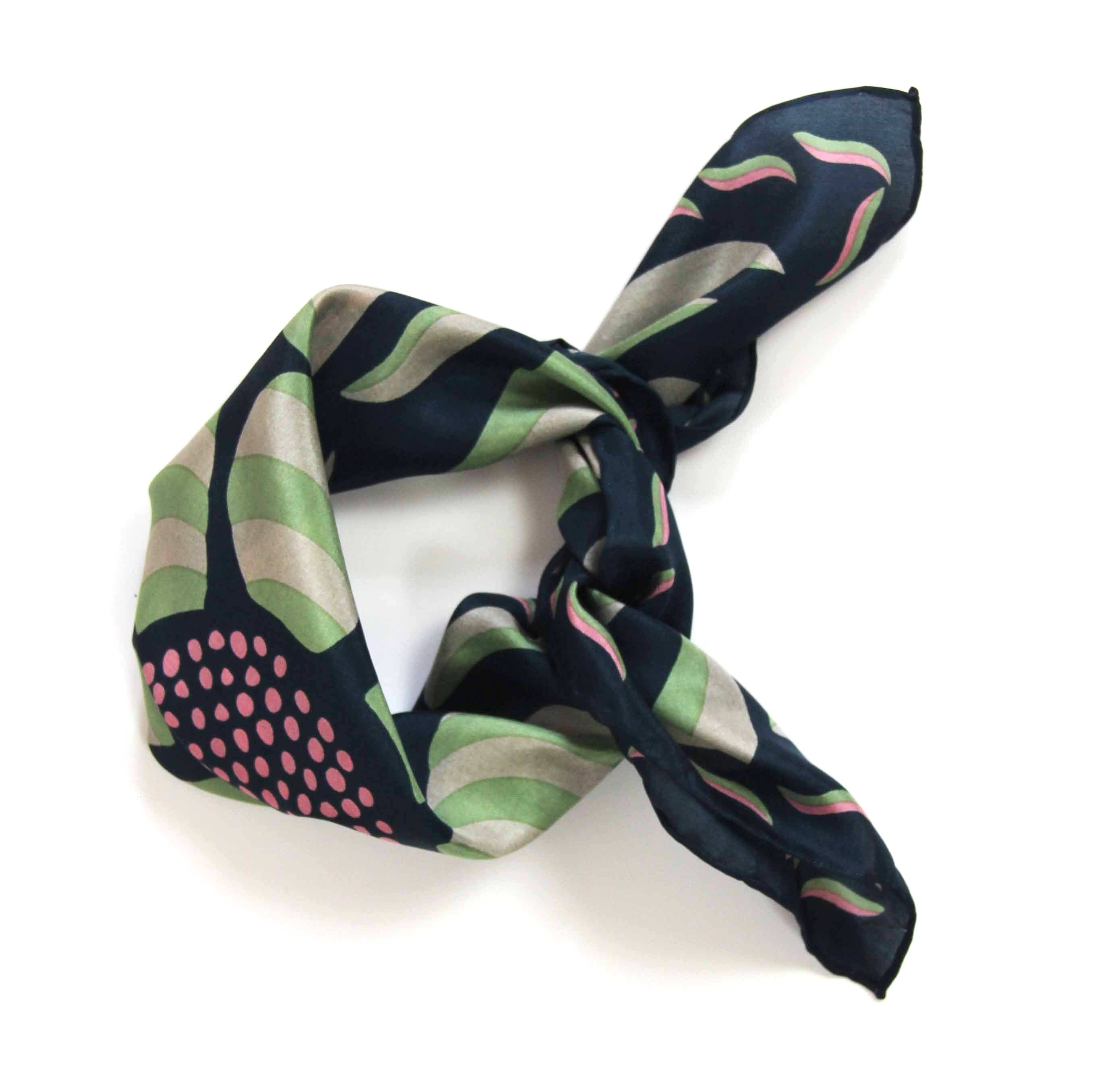 Les Belles Vagabondes Foulard Mini Non Ti Scordar di Me Marine Navy