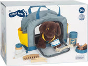 small foot Cucciolo di cane con borsa e kit toelettatura | gioco di ruolo | giocattolo in legno