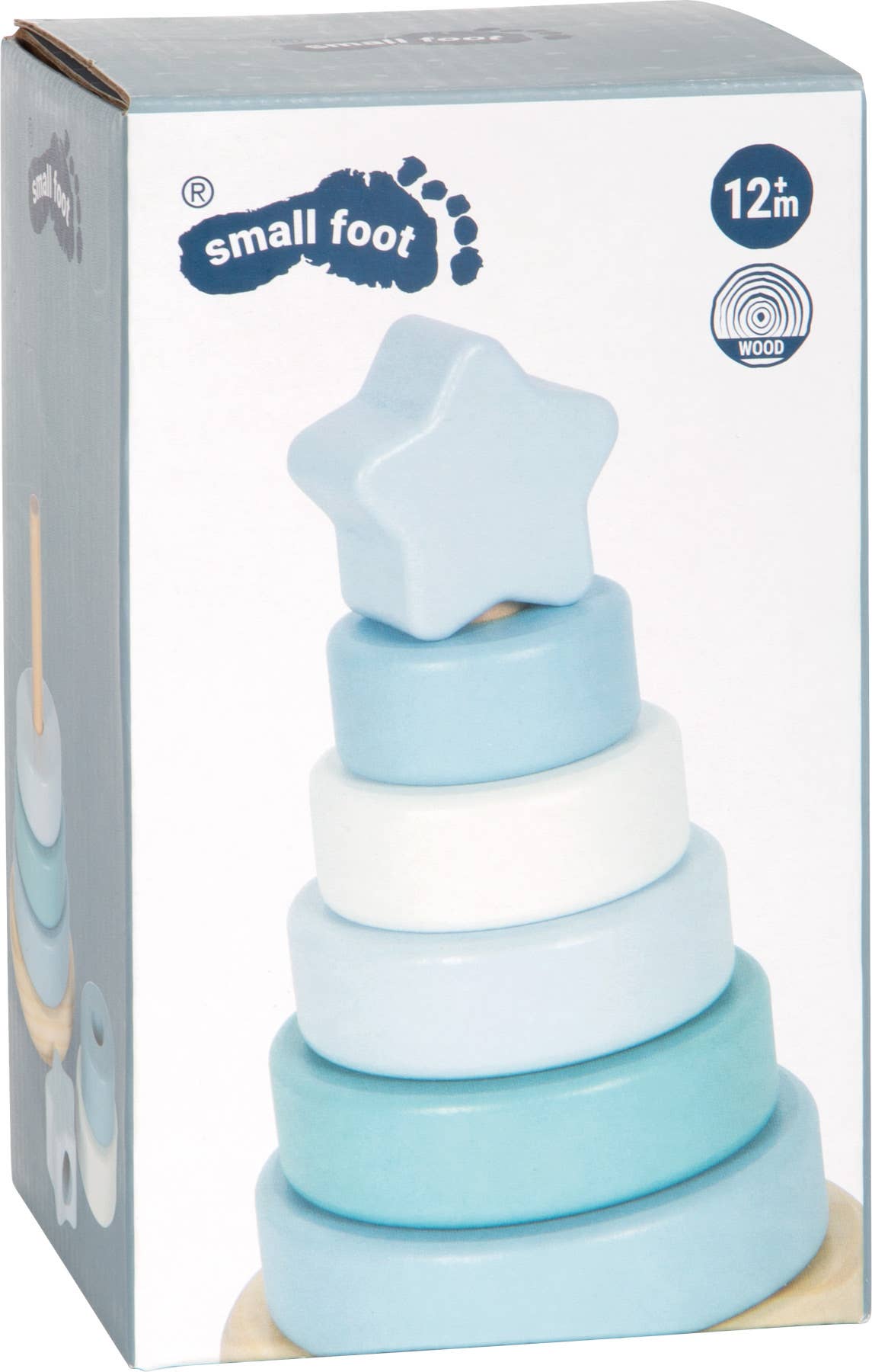 small foot Torre impilabile azzurra in legno | Giochi impilabili | Gioco in legno
