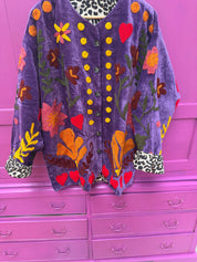 ToutVintage Giacca di velluto LOVE viola: Stripes