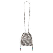 Rose in April Borsa Paloma Graou Greige con stampa leopardata e perline multicolori